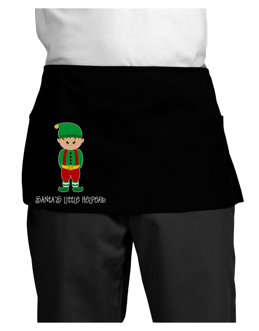 Santa's Little Helper Christmas Elf Boy Dark Adult Mini Waist Apron, Server Apron-Mini Waist Apron-TooLoud-Black-One-Size-Davson Sales