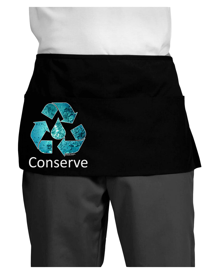 Water Conservation Text Dark Adult Mini Waist Apron, Server Apron by TooLoud-Mini Waist Apron-TooLoud-Black-One-Size-Davson Sales