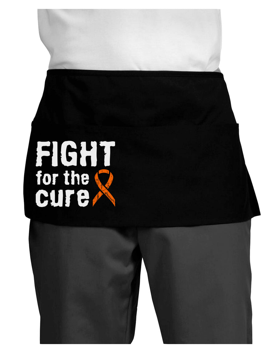 Fight for the Cure - Orange Ribbon Leukemia Dark Adult Mini Waist Apron, Server Apron-Mini Waist Apron-TooLoud-Black-One-Size-Davson Sales