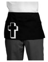 Simple Cross Design Glitter - White Dark Adult Mini Waist Apron, Server Apron by TooLoud-Mini Waist Apron-TooLoud-Black-One-Size-Davson Sales