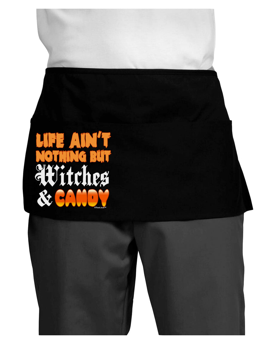 TooLoud Witches and Candy Color Dark Adult Mini Waist Apron, Server Apron-Mini Waist Apron-TooLoud-Black-One-Size-Davson Sales