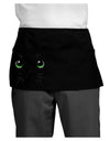 Green-Eyed Cute Cat Face Dark Adult Mini Waist Apron, Server Apron