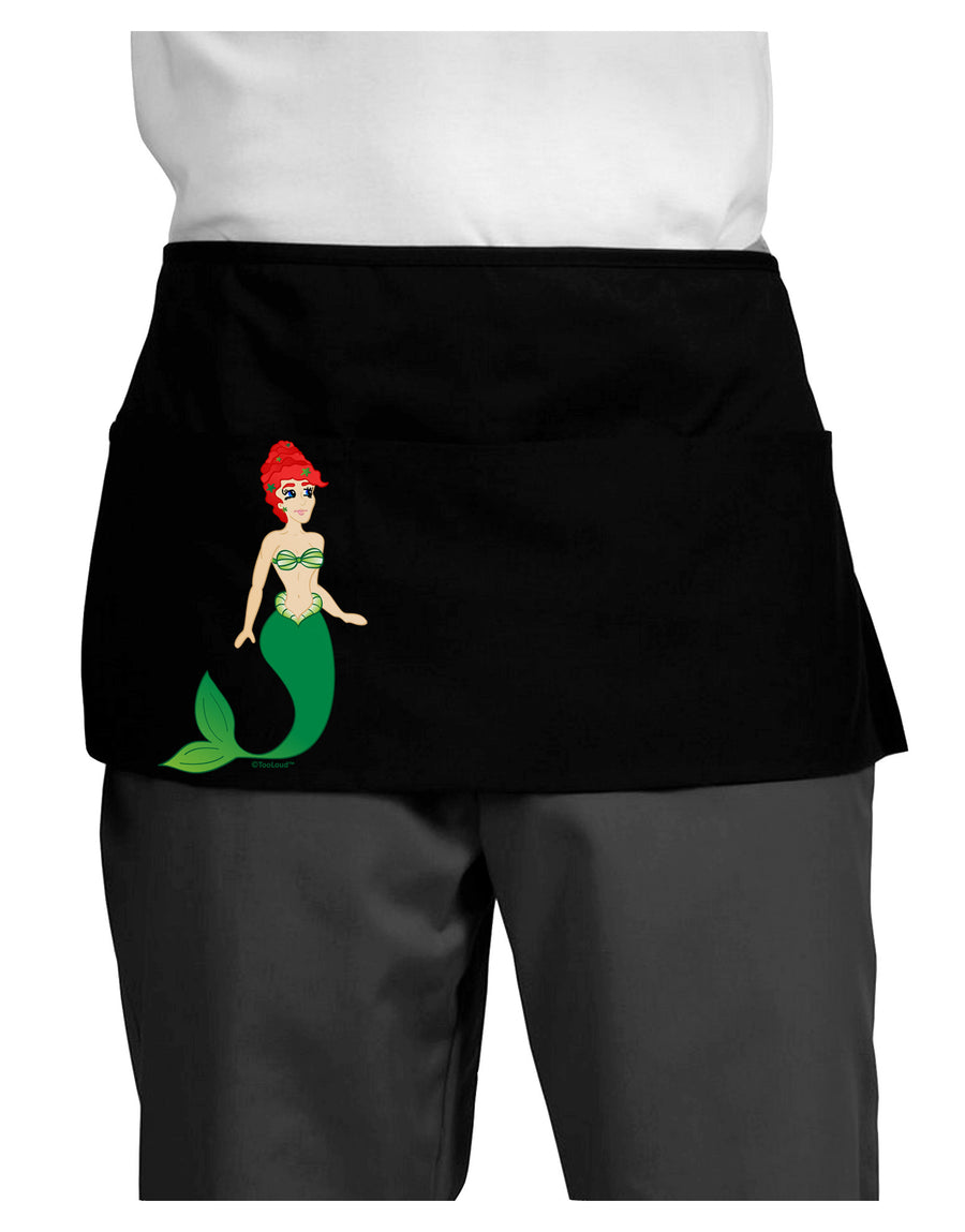 Mermaid Design - Green Dark Adult Mini Waist Apron, Server Apron-Mini Waist Apron-TooLoud-Black-One-Size-Davson Sales