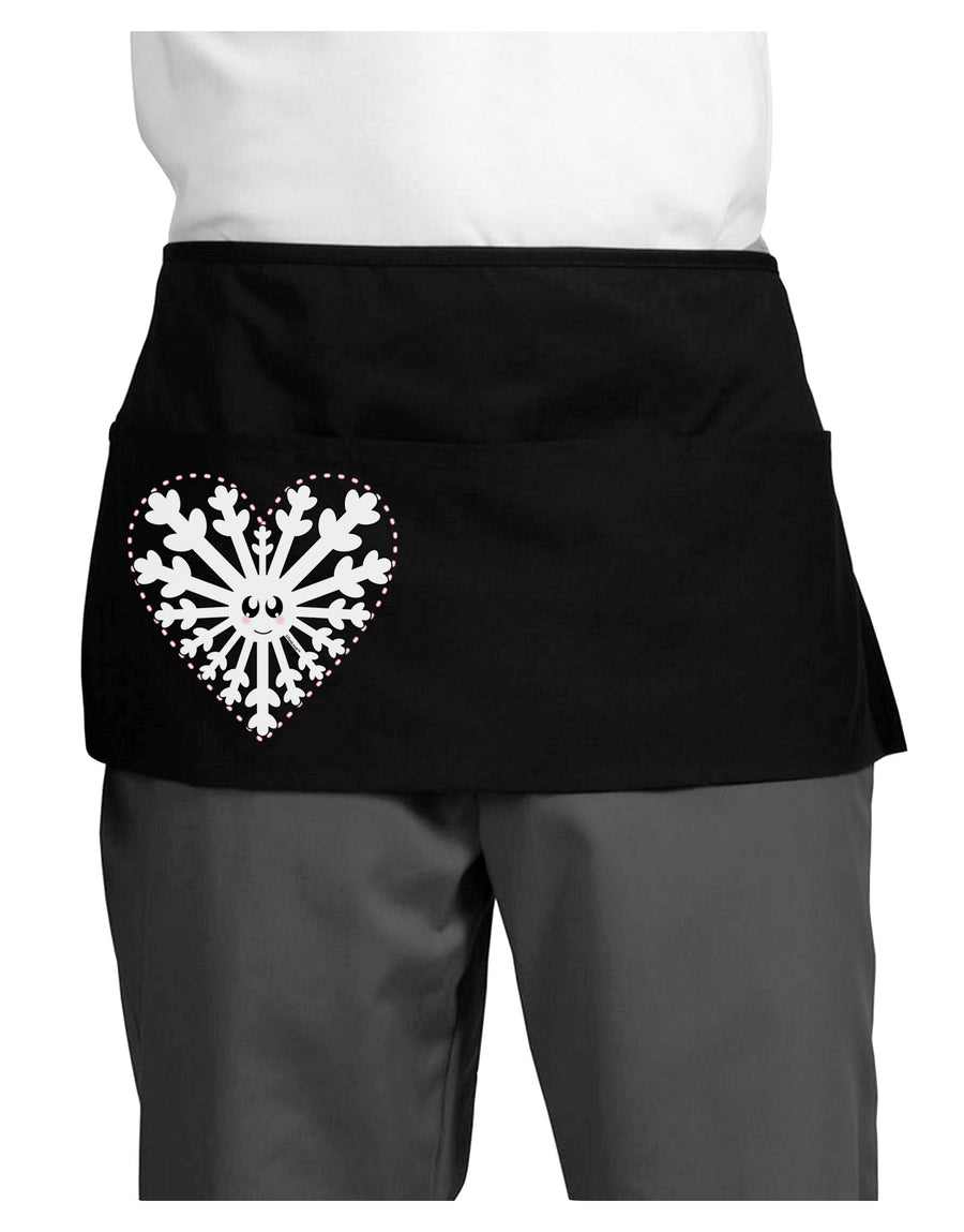 Heart Snowflake Christmas Dark Adult Mini Waist Apron, Server Apron-Mini Waist Apron-TooLoud-Black-One-Size-Davson Sales