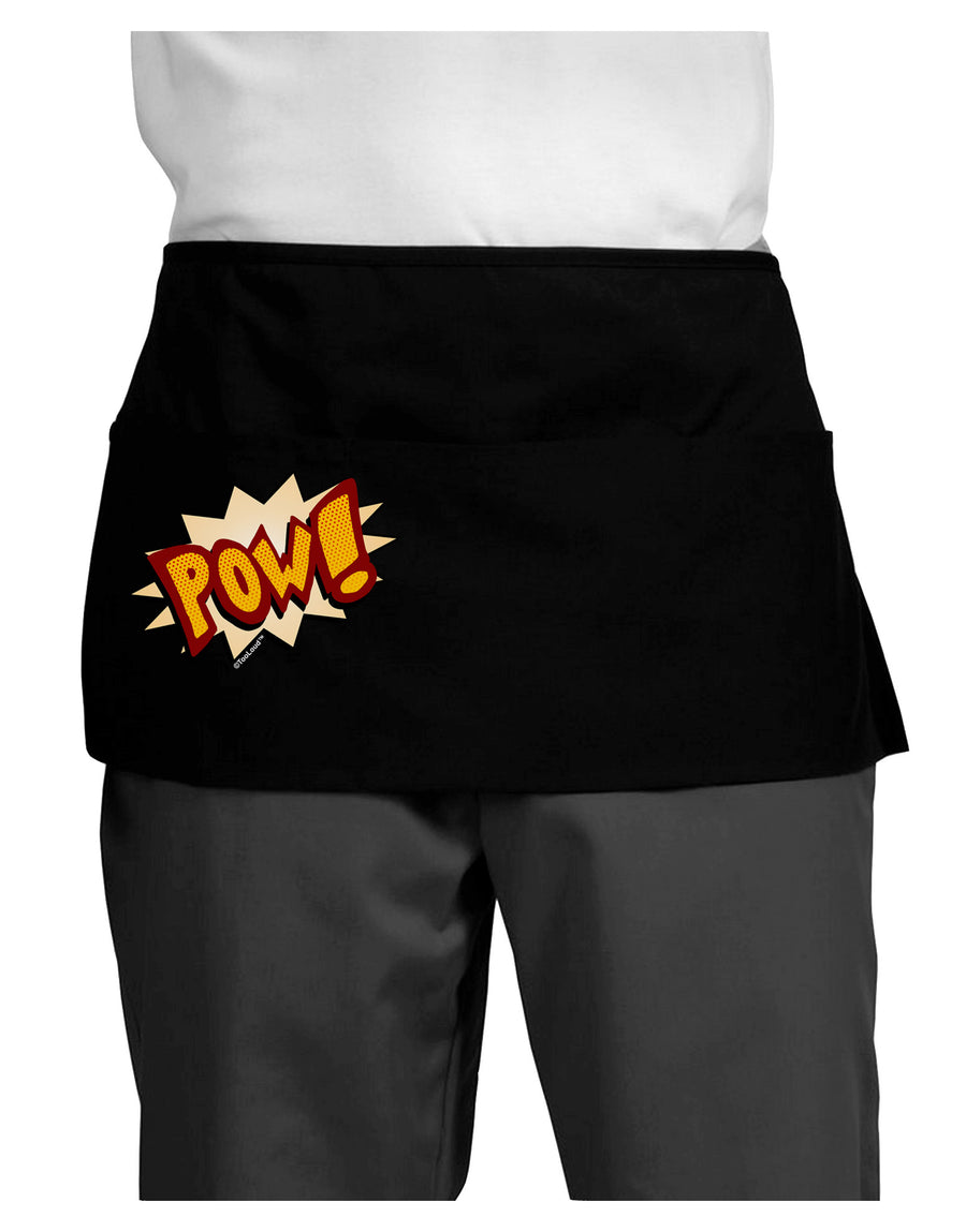 Onomatopoeia POW Dark Adult Mini Waist Apron, Server Apron-Mini Waist Apron-TooLoud-Black-One-Size-Davson Sales