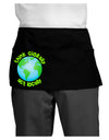 Think Globally Act Locally - Globe Dark Adult Mini Waist Apron, Server Apron-Mini Waist Apron-TooLoud-Black-One-Size-Davson Sales