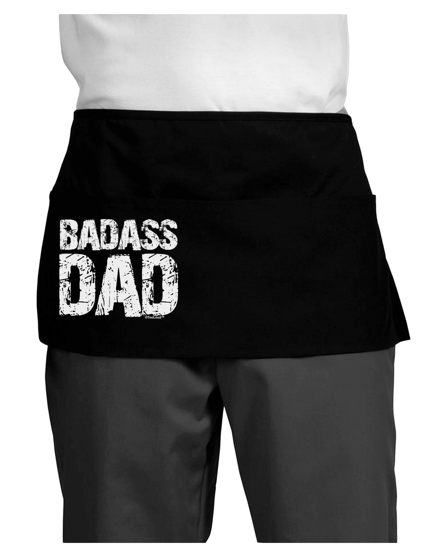 Badass Dad Dark Adult Mini Waist Apron, Server Apron by TooLoud-Bib Apron-TooLoud-Black-One-Size-Davson Sales