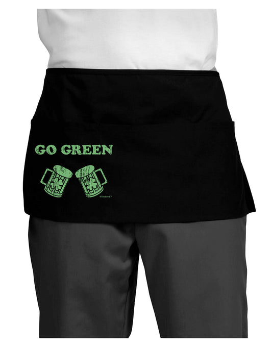 Go Green - St. Patrick's Day Green Beer Dark Adult Mini Waist Apron, Server Apron by TooLoud-Mini Waist Apron-TooLoud-Black-One-Size-Davson Sales