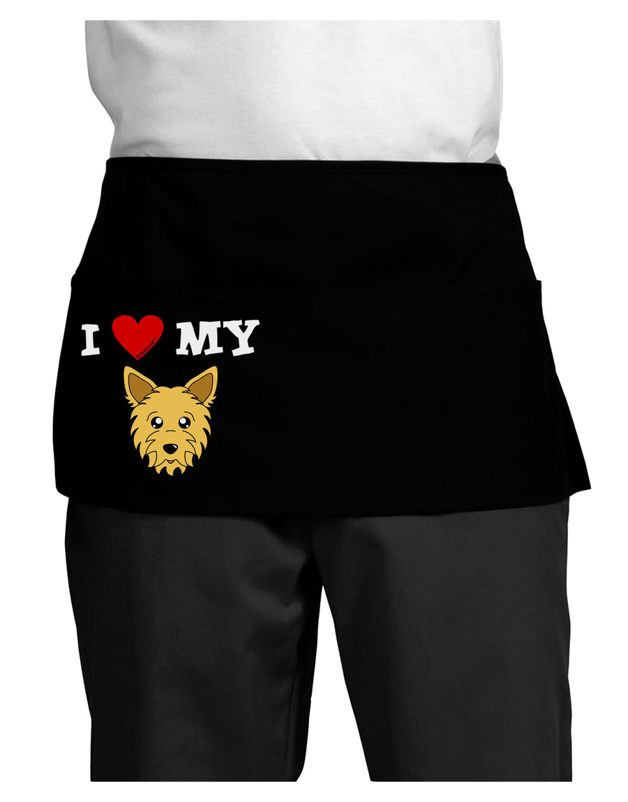 I Heart My - Cute Yorkshire Terrier Yorkie Dog Dark Adult Mini Waist Apron, Server Apron by TooLoud-Mini Waist Apron-TooLoud-Black-One-Size-Davson Sales