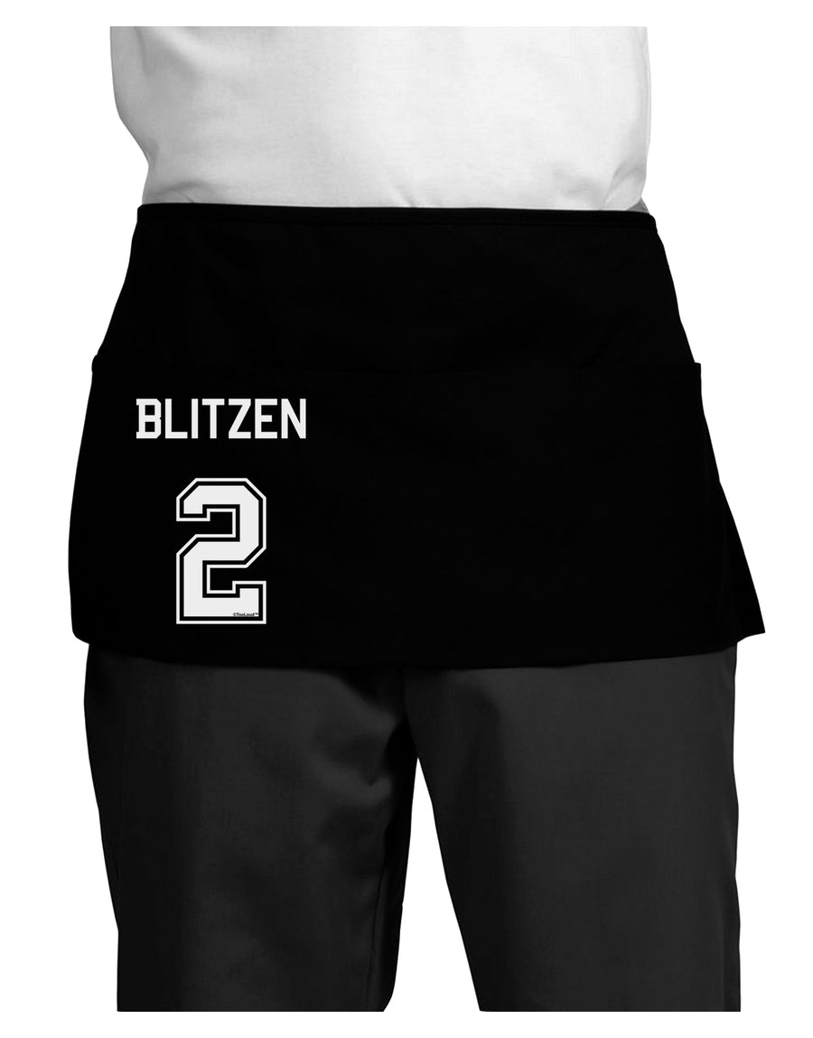 Reindeer Jersey - Blitzen 2 Dark Adult Mini Waist Apron, Server Apron-Mini Waist Apron-TooLoud-Black-One-Size-Davson Sales