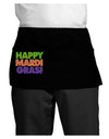 Happy Mardi Gras Text Dark Adult Mini Waist Apron, Server Apron by TooLoud-Mini Waist Apron-TooLoud-Black-One-Size-Davson Sales