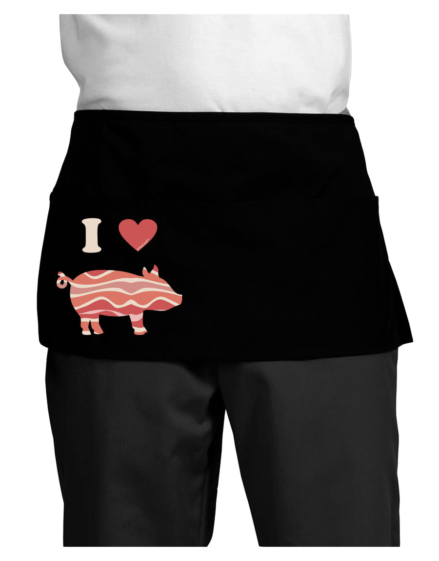 I Heart My Bacon Pig Silhouette Dark Adult Mini Waist Apron, Server Apron by TooLoud-Mini Waist Apron-TooLoud-Black-One-Size-Davson Sales