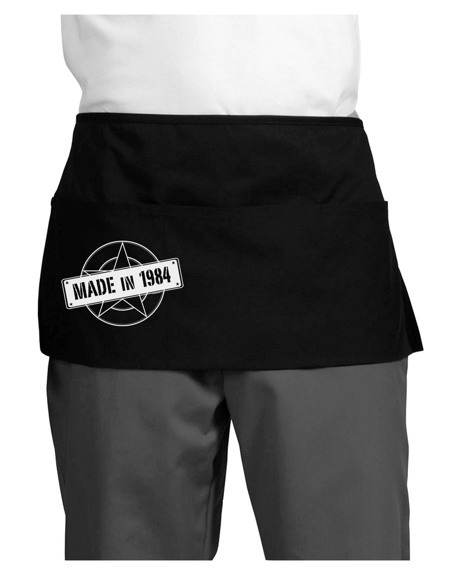 Made In Birth Year 1984 Dark Adult Mini Waist Apron, Server Apron-Mini Waist Apron-TooLoud-Black-One-Size-Davson Sales