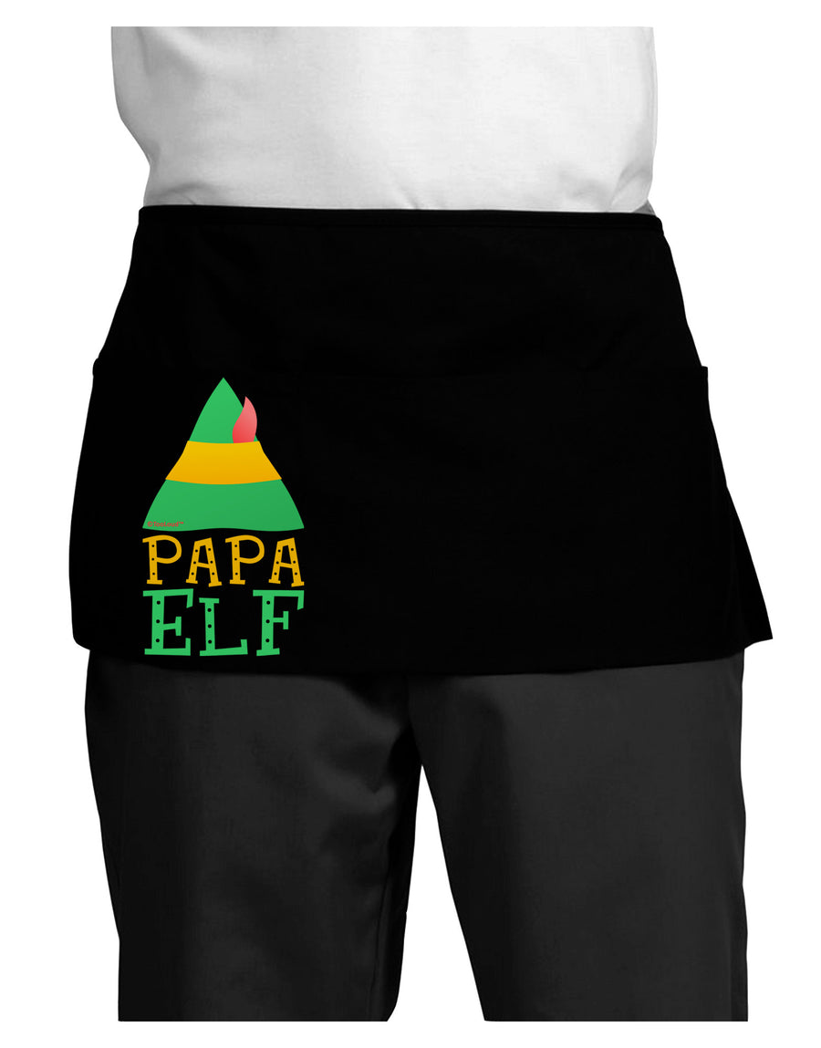 Matching Christmas Design - Elf Family - Papa Elf Dark Adult Mini Waist Apron, Server Apron-Mini Waist Apron-TooLoud-Black-One-Size-Davson Sales