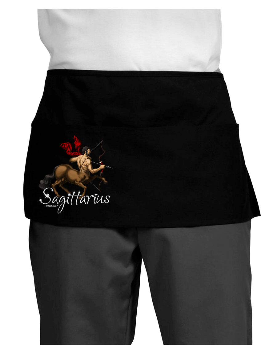 Sagittarius Color Illustration Dark Adult Mini Waist Apron, Server Apron-Mini Waist Apron-TooLoud-Black-One-Size-Davson Sales