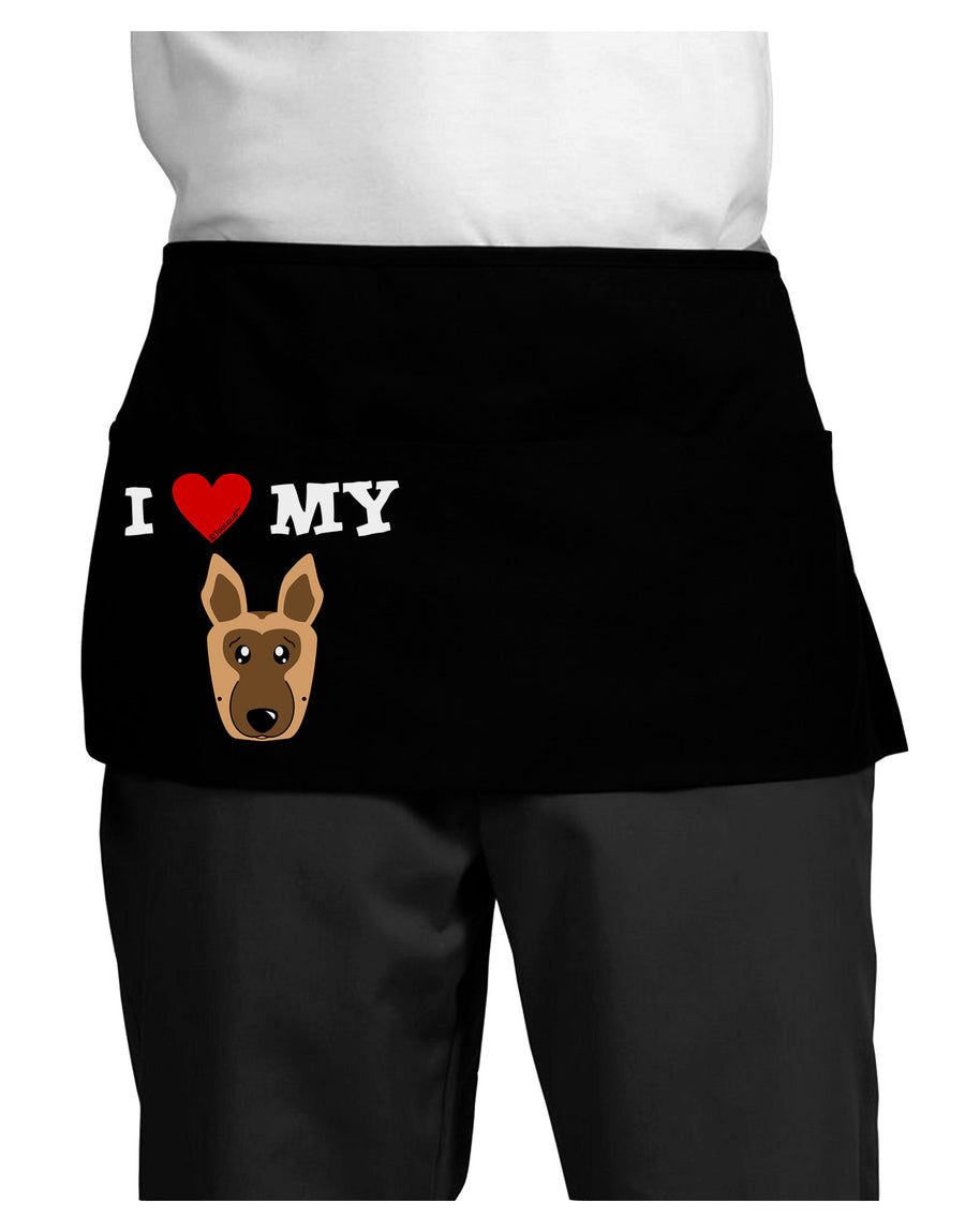 I Heart My - Cute German Shepherd Dog Dark Adult Mini Waist Apron, Server Apron by TooLoud-Mini Waist Apron-TooLoud-Black-One-Size-Davson Sales