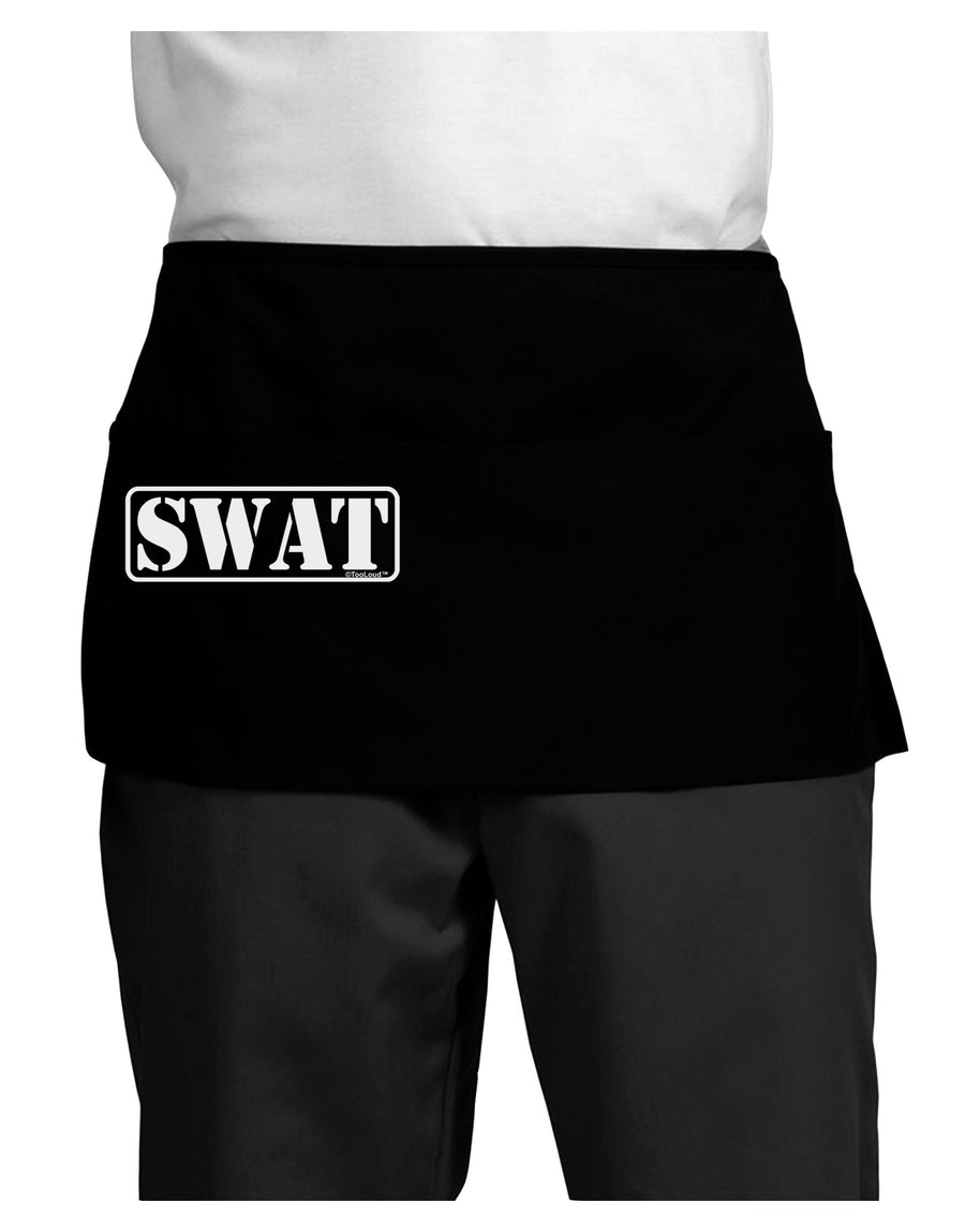 SWAT Team Logo - Text #2 Dark Adult Mini Waist Apron, Server Apron by TooLoud-Mini Waist Apron-TooLoud-Black-One-Size-Davson Sales