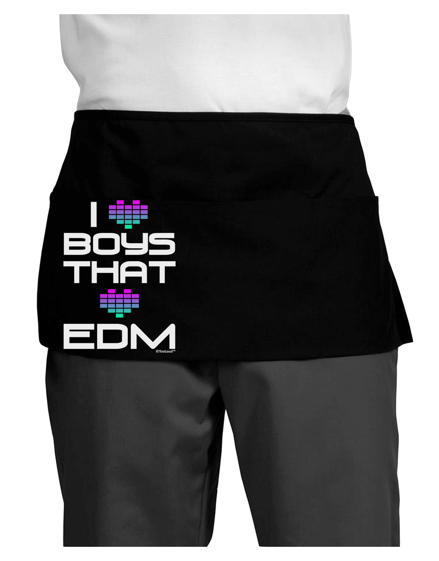 I Heart Boys That Heart EDM Dark Adult Mini Waist Apron, Server Apron-Mini Waist Apron-TooLoud-Black-One-Size-Davson Sales