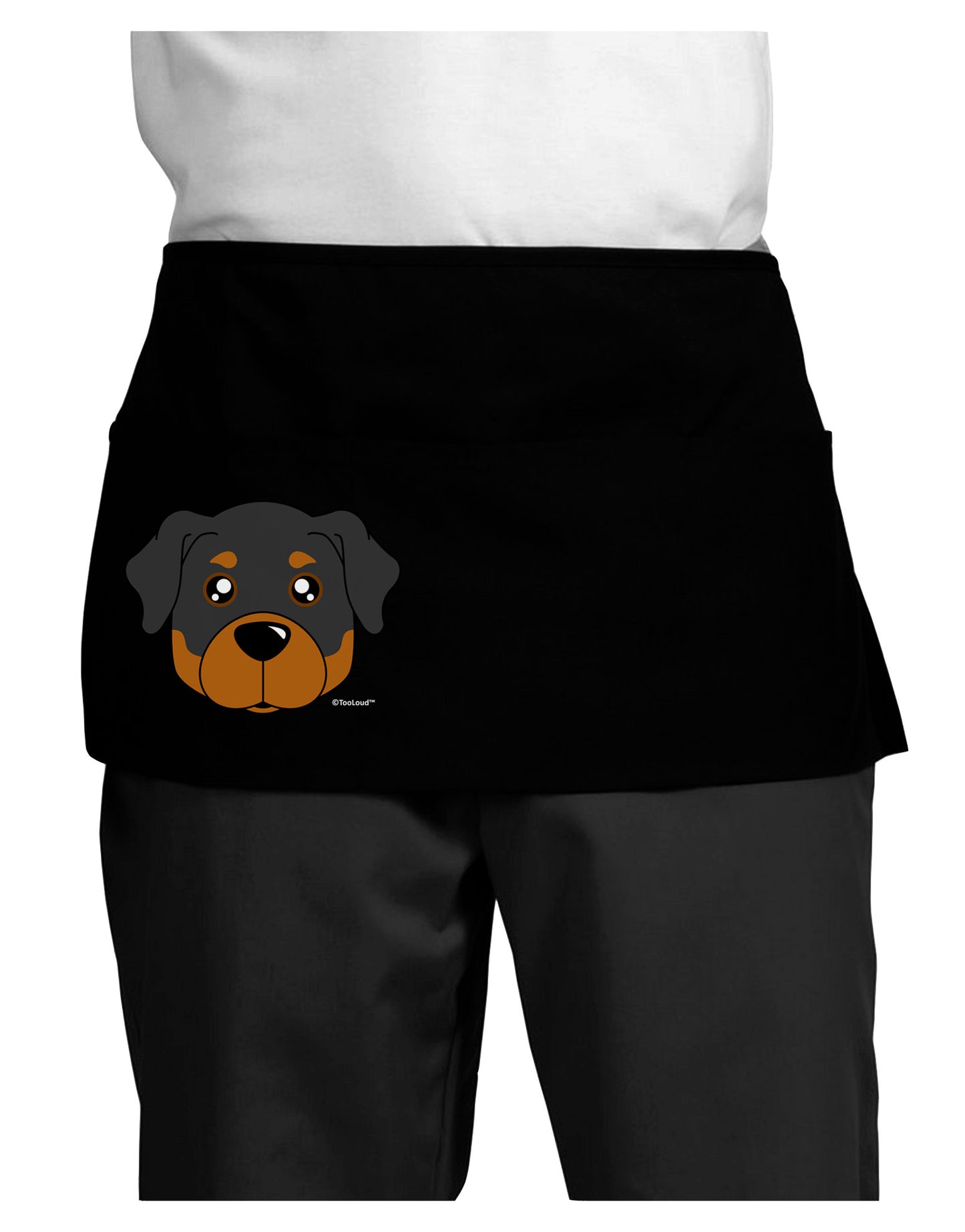 Cute Rottweiler Dog Dark Adult Mini Waist Apron, Server Apron by TooLoud-Mini Waist Apron-TooLoud-Black-One-Size-Davson Sales