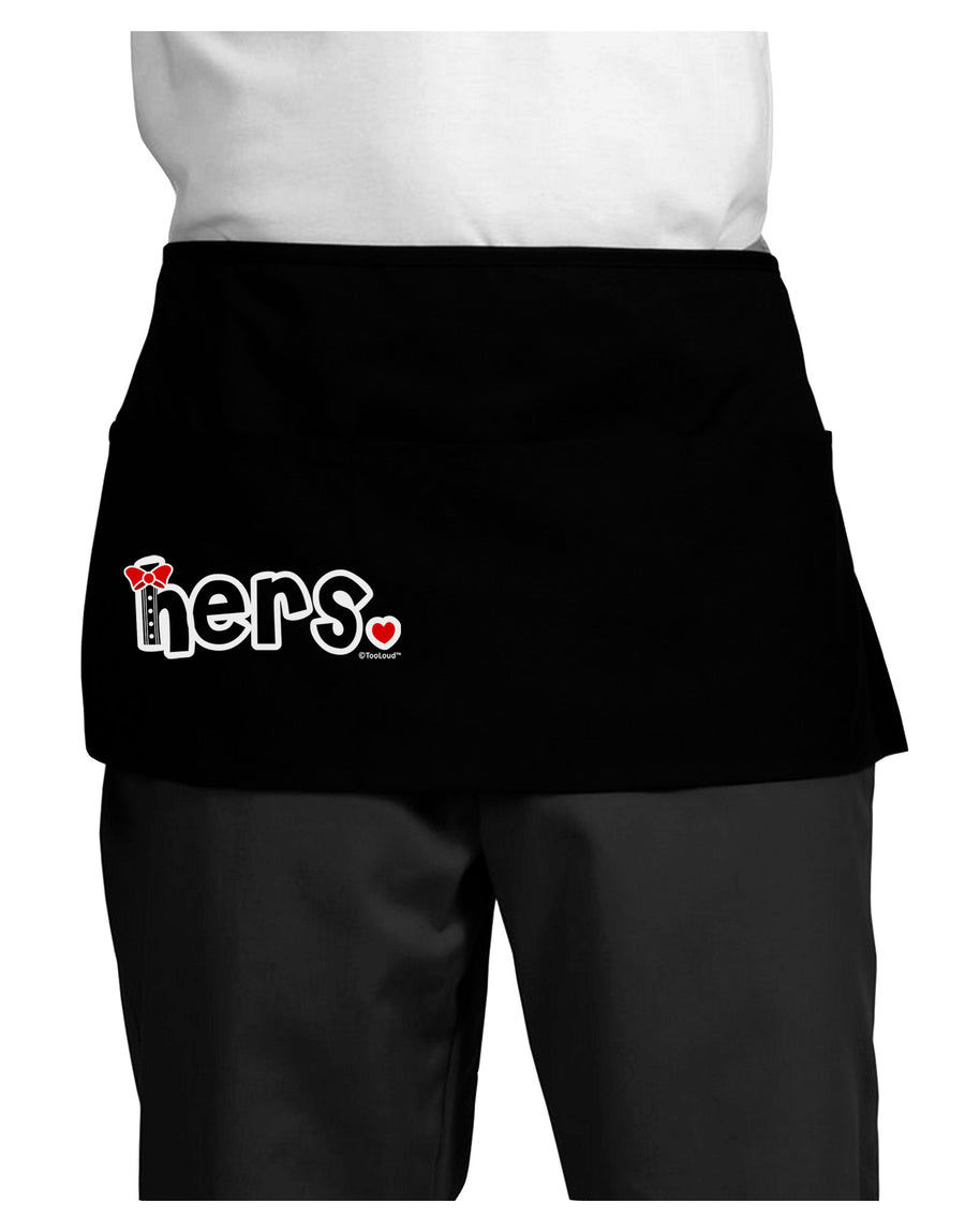 Matching His and Hers Design - Hers - Red Bow Tie Dark Adult Mini Waist Apron, Server Apron by TooLoud-Mini Waist Apron-TooLoud-Black-One-Size-Davson Sales
