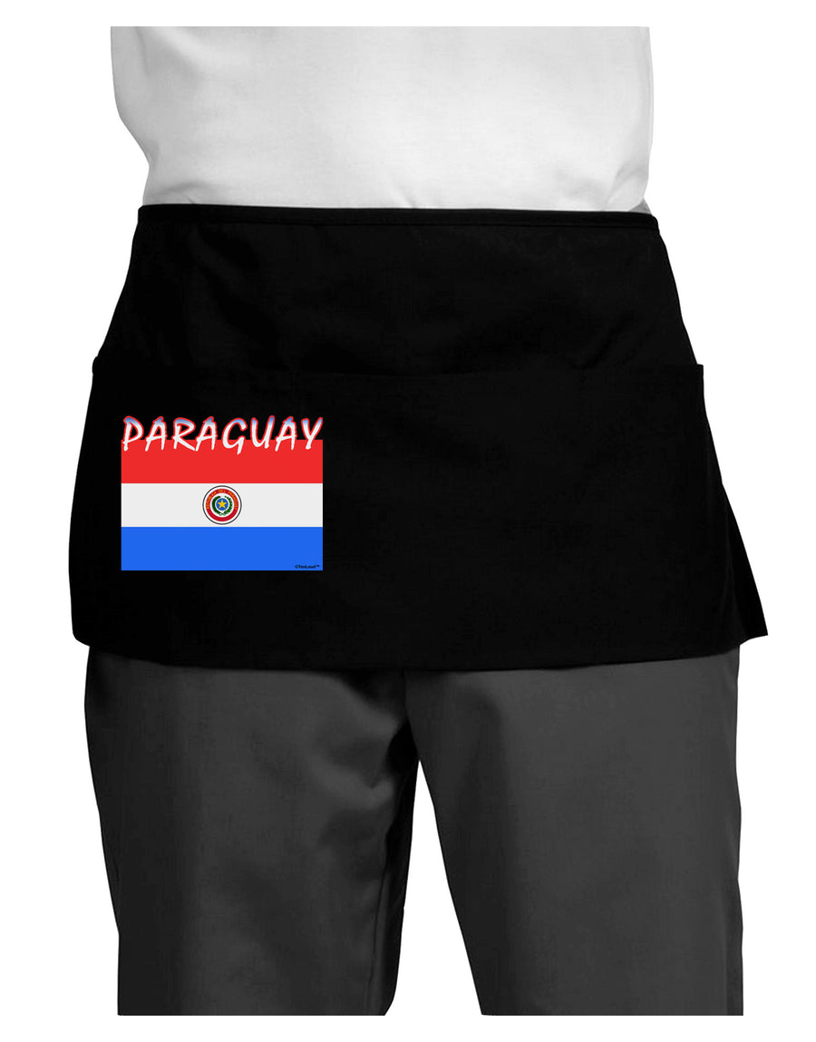 Paraguay Flag Dark Dark Adult Mini Waist Apron, Server Apron-Mini Waist Apron-TooLoud-Black-One-Size-Davson Sales