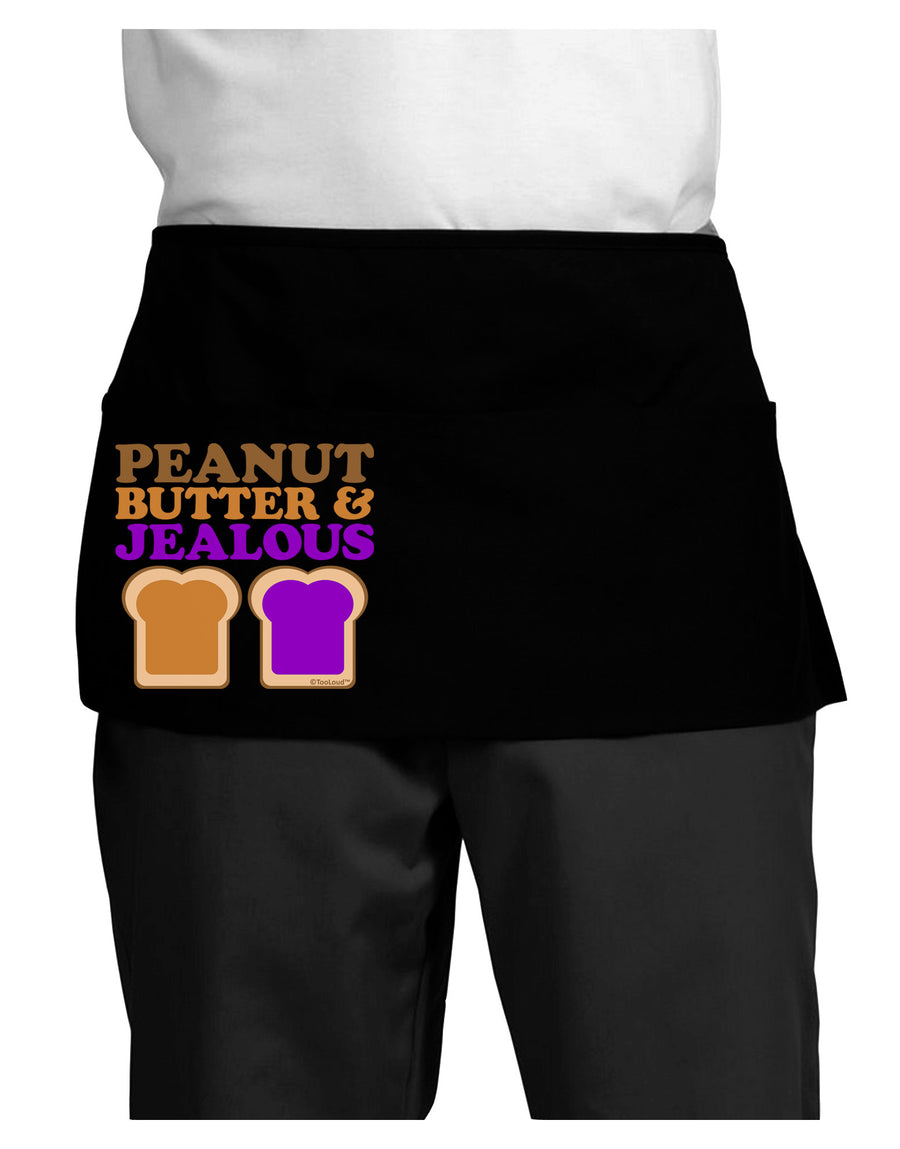 Peanut Butter and Jealous Dark Adult Mini Waist Apron, Server Apron by TooLoud-Mini Waist Apron-TooLoud-Black-One-Size-Davson Sales