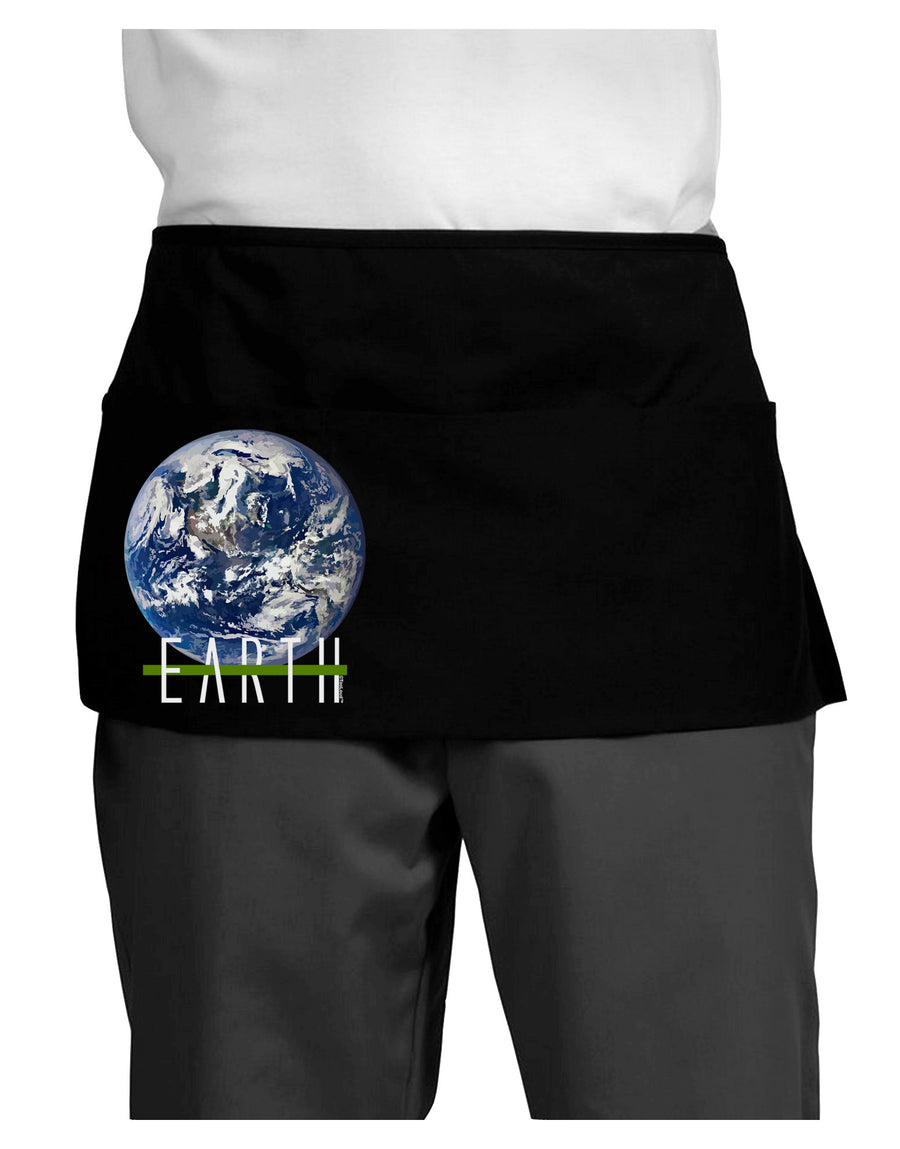 Planet Earth Text Dark Adult Mini Waist Apron, Server Apron-Mini Waist Apron-TooLoud-Black-One-Size-Davson Sales