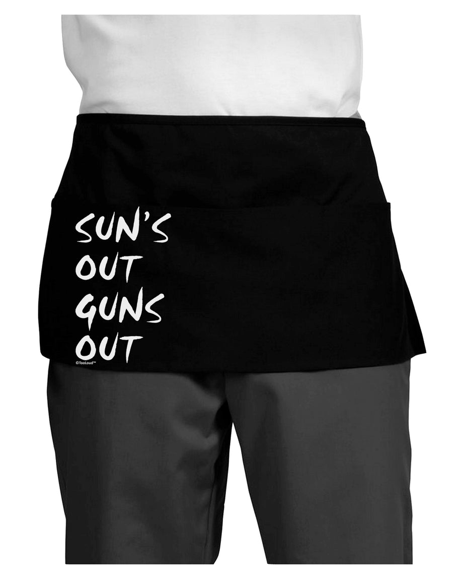 Suns Out Guns Out Dark Adult Mini Waist Apron, Server Apron-Mini Waist Apron-TooLoud-Black-One-Size-Davson Sales