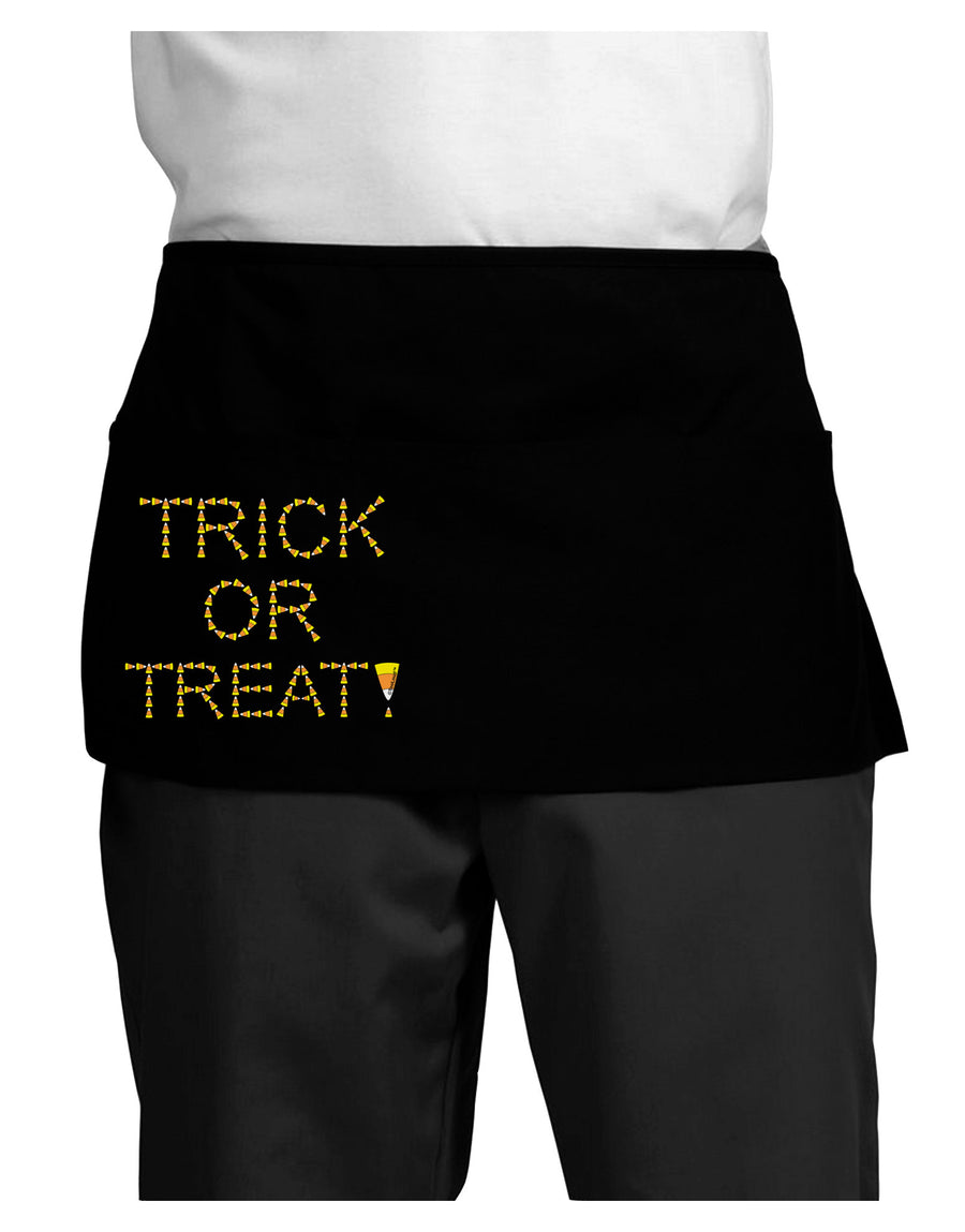 Trick or Treat Candy Corn Halloween Dark Adult Mini Waist Apron, Server Apron-Mini Waist Apron-TooLoud-Black-One-Size-Davson Sales