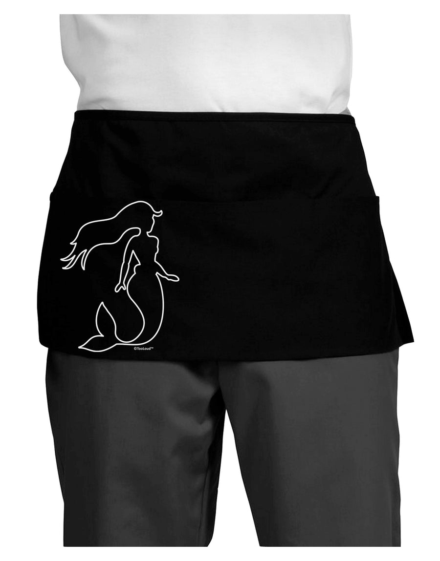 Mermaid Outline Dark Adult Mini Waist Apron, Server Apron-Mini Waist Apron-TooLoud-Black-One-Size-Davson Sales