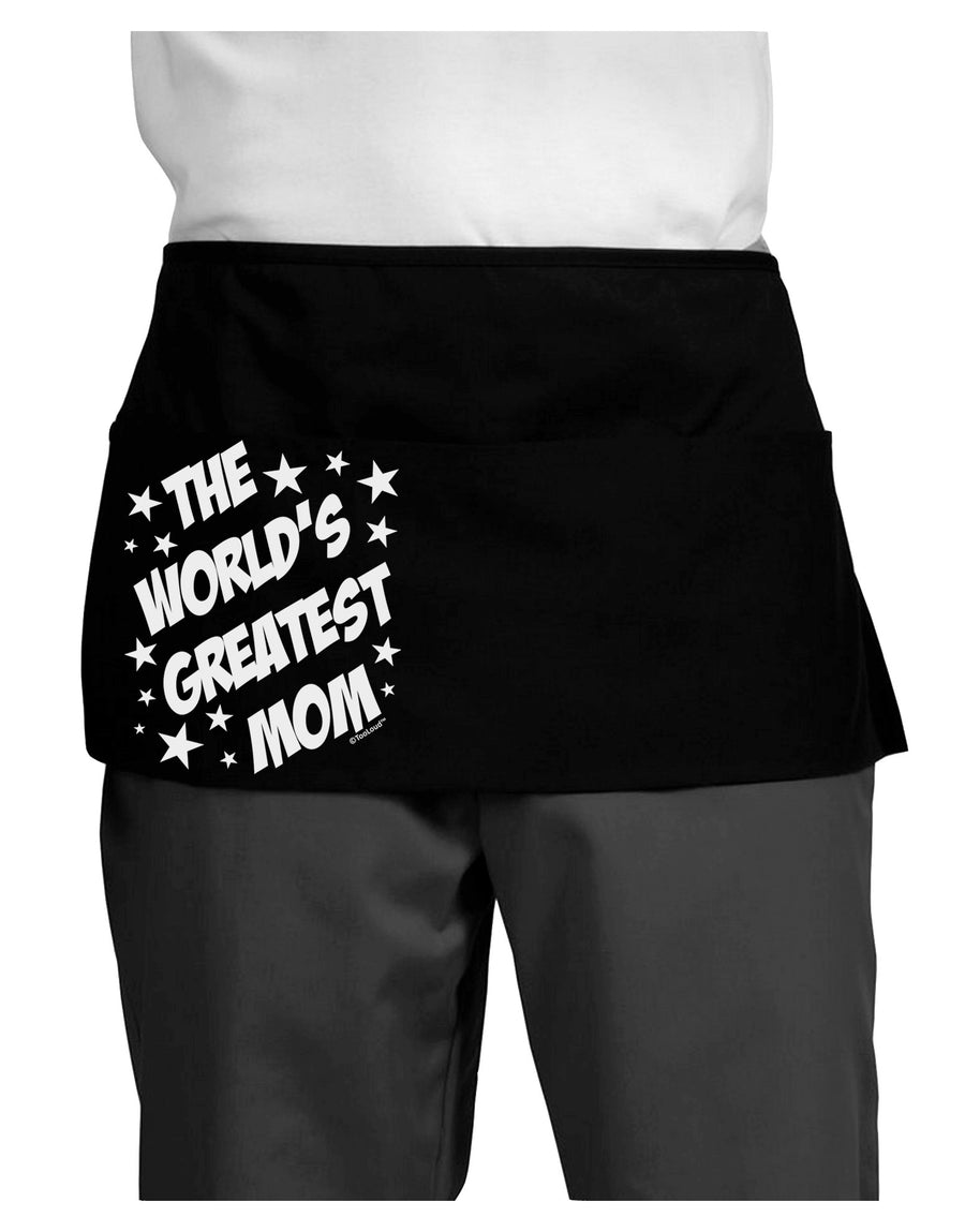 The World's Greatest Mom - Superhero Style Dark Adult Mini Waist Apron, Server Apron by TooLoud-Mini Waist Apron-TooLoud-Black-One-Size-Davson Sales