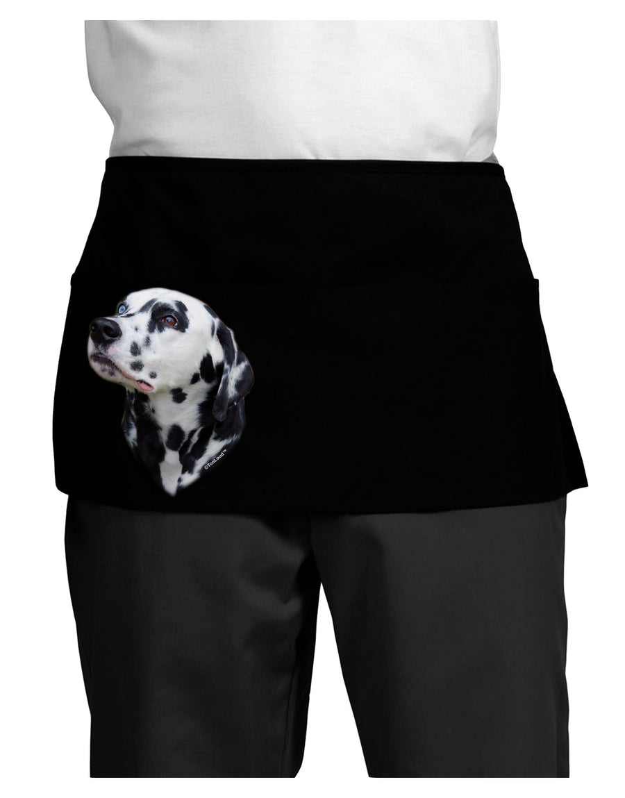 Dalmatian Portrait Dark Adult Mini Waist Apron, Server Apron by TooLoud-Mini Waist Apron-TooLoud-Black-One-Size-Davson Sales