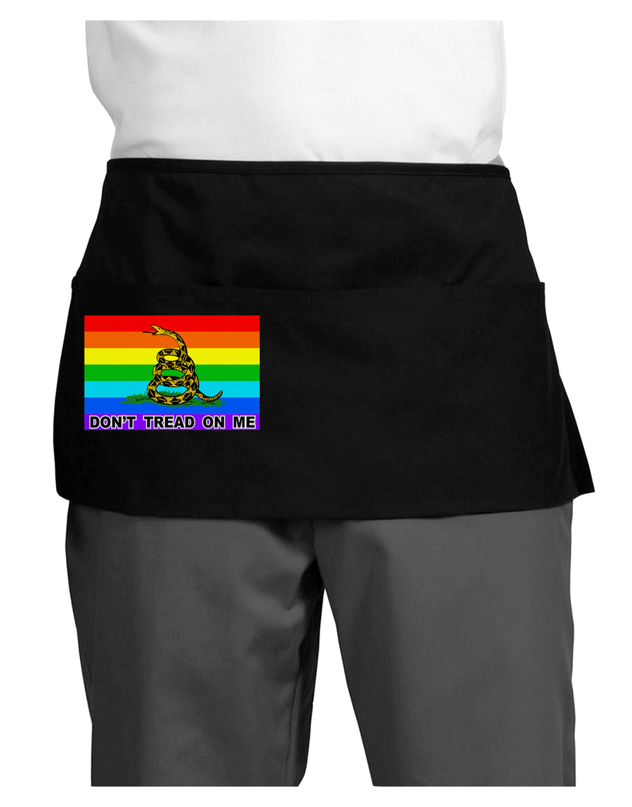 LGBT Rainbow Gadsden Flag Freedom Dark Adult Mini Waist Apron, Server Apron-Mini Waist Apron-TooLoud-Black-One-Size-Davson Sales