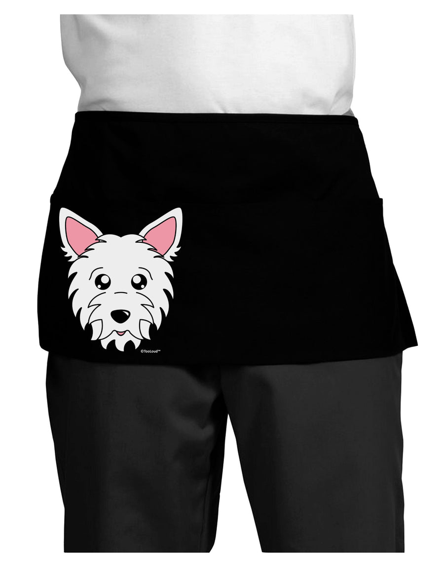 Cute West Highland White Terrier Westie Dog Dark Adult Mini Waist Apron, Server Apron by TooLoud-Mini Waist Apron-TooLoud-Black-One-Size-Davson Sales