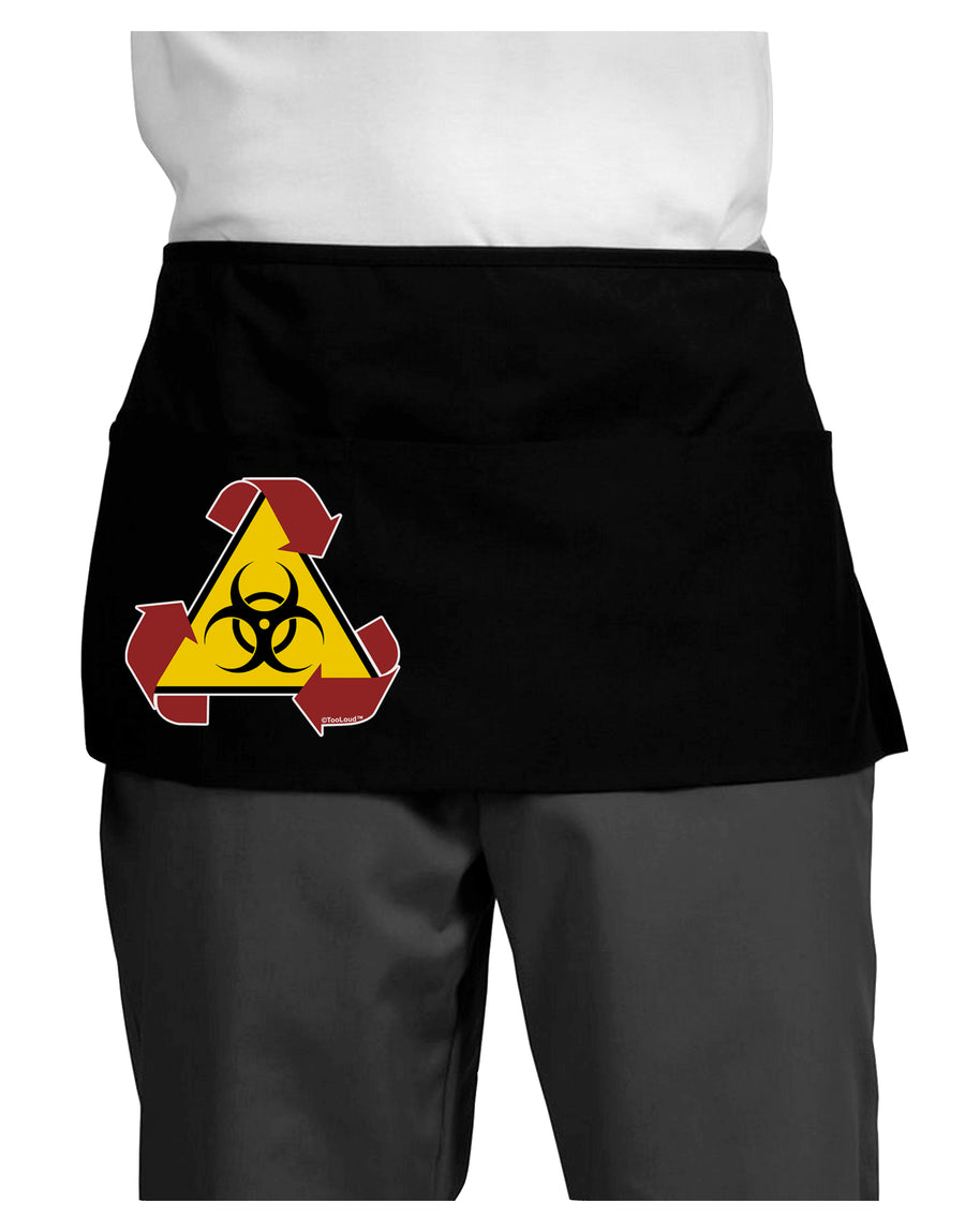 Recycle Biohazard Sign Dark Adult Mini Waist Apron, Server Apron by TooLoud-Mini Waist Apron-TooLoud-Black-One-Size-Davson Sales