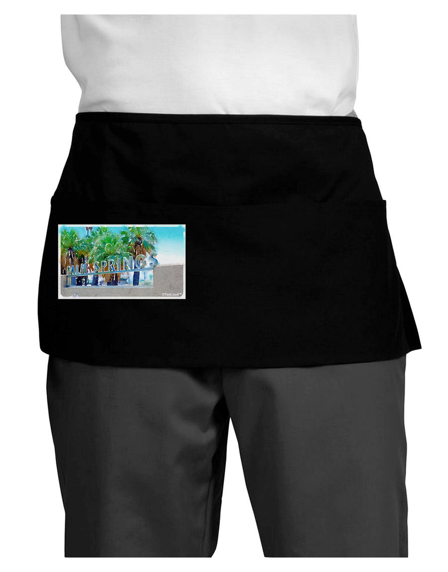 Palm Springs Watercolor Dark Adult Mini Waist Apron, Server Apron-Mini Waist Apron-TooLoud-Black-One-Size-Davson Sales