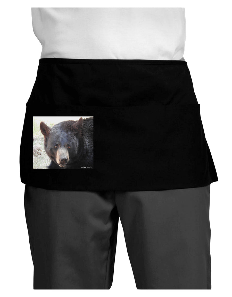 Staring Black Bear Dark Adult Mini Waist Apron, Server Apron-Mini Waist Apron-TooLoud-Black-One-Size-Davson Sales