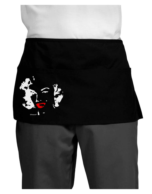 Marilyn Monroe Cutout Design Red Lips Dark Adult Mini Waist Apron, Server Apron by TooLoud-Mini Waist Apron-TooLoud-Black-One-Size-Davson Sales