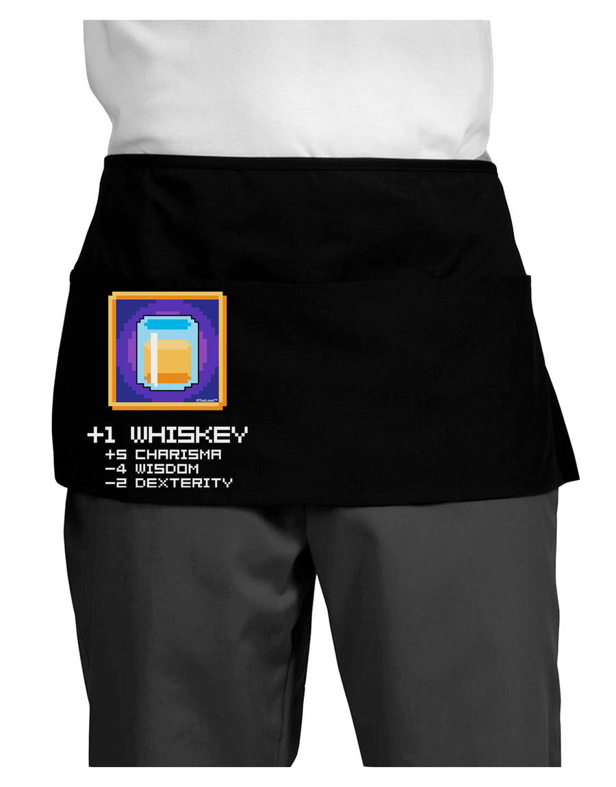 Pixel Whiskey Item Dark Adult Mini Waist Apron, Server Apron-Mini Waist Apron-TooLoud-Black-One-Size-Davson Sales