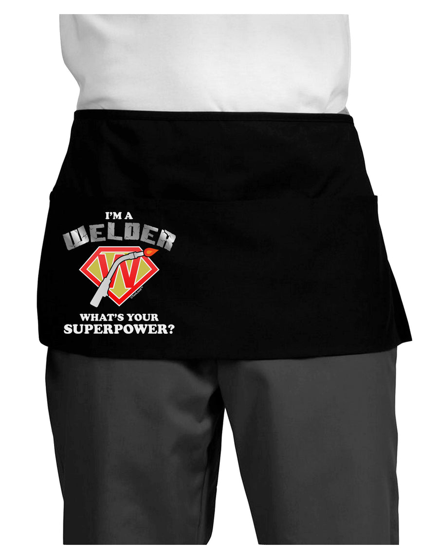 Welder - Superpower Dark Adult Mini Waist Apron, Server Apron-Mini Waist Apron-TooLoud-Black-One-Size-Davson Sales