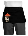 Pug Dog with Pink Sombrero Dark Adult Mini Waist Apron, Server Apron by TooLoud-Mini Waist Apron-TooLoud-Black-One-Size-Davson Sales