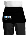 Happy Hanukkah Blue Dreidels Dark Adult Mini Waist Apron, Server Apron-Mini Waist Apron-TooLoud-Black-One-Size-Davson Sales