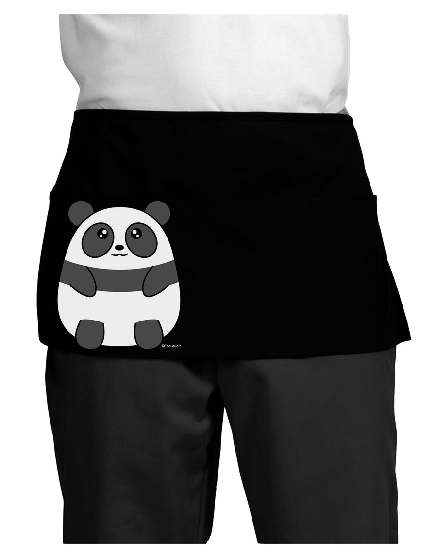 Cute Panda Bear Dark Adult Mini Waist Apron, Server Apron by TooLoud-Mini Waist Apron-TooLoud-Black-One-Size-Davson Sales