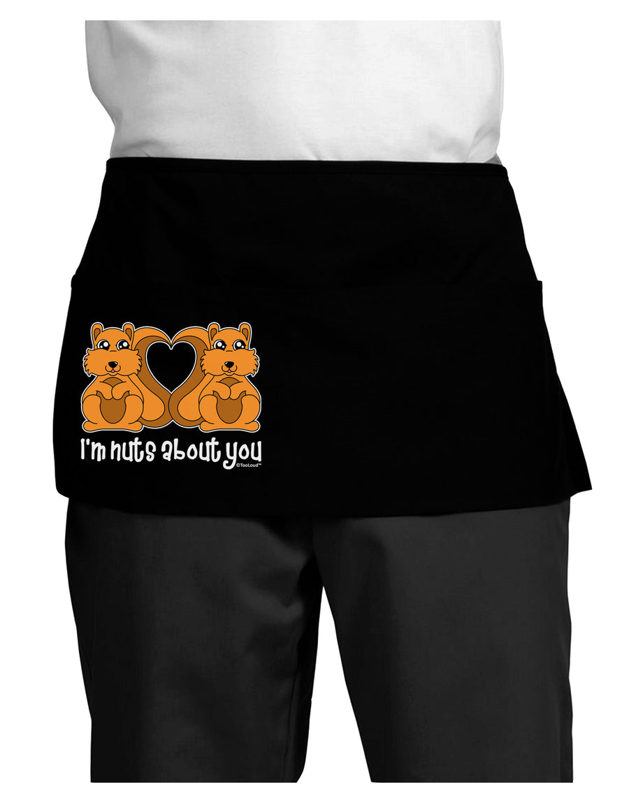 Cute Squirrels - I'm Nuts About You Dark Adult Mini Waist Apron, Server Apron by TooLoud-Mini Waist Apron-TooLoud-Black-One-Size-Davson Sales