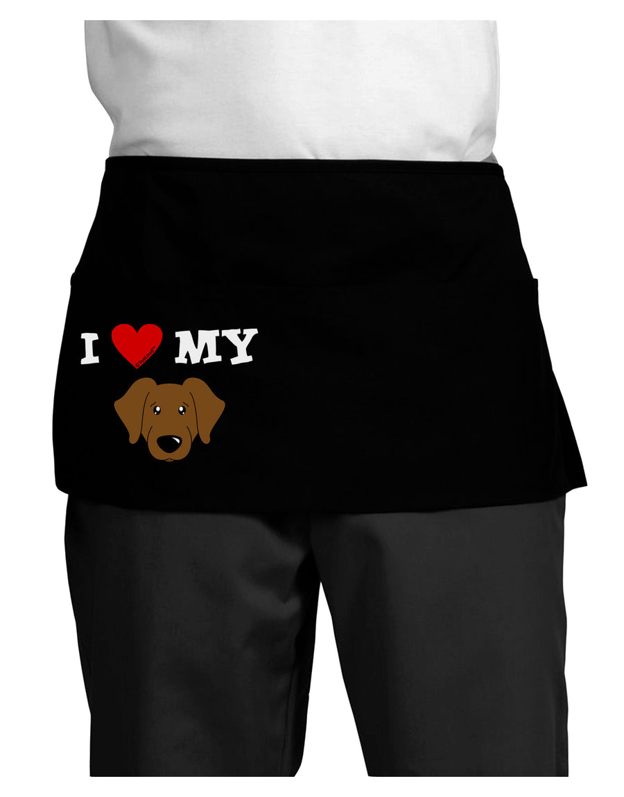 I Heart My - Cute Chocolate Labrador Retriever Dog Dark Adult Mini Waist Apron, Server Apron by TooLoud-Mini Waist Apron-TooLoud-Black-One-Size-Davson Sales