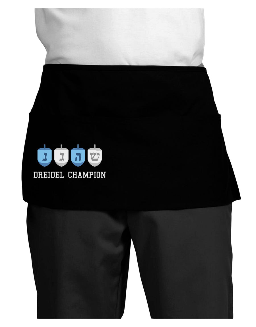 Dreidel Champion Hanukkah Dark Adult Mini Waist Apron, Server Apron-Mini Waist Apron-TooLoud-Black-One-Size-Davson Sales