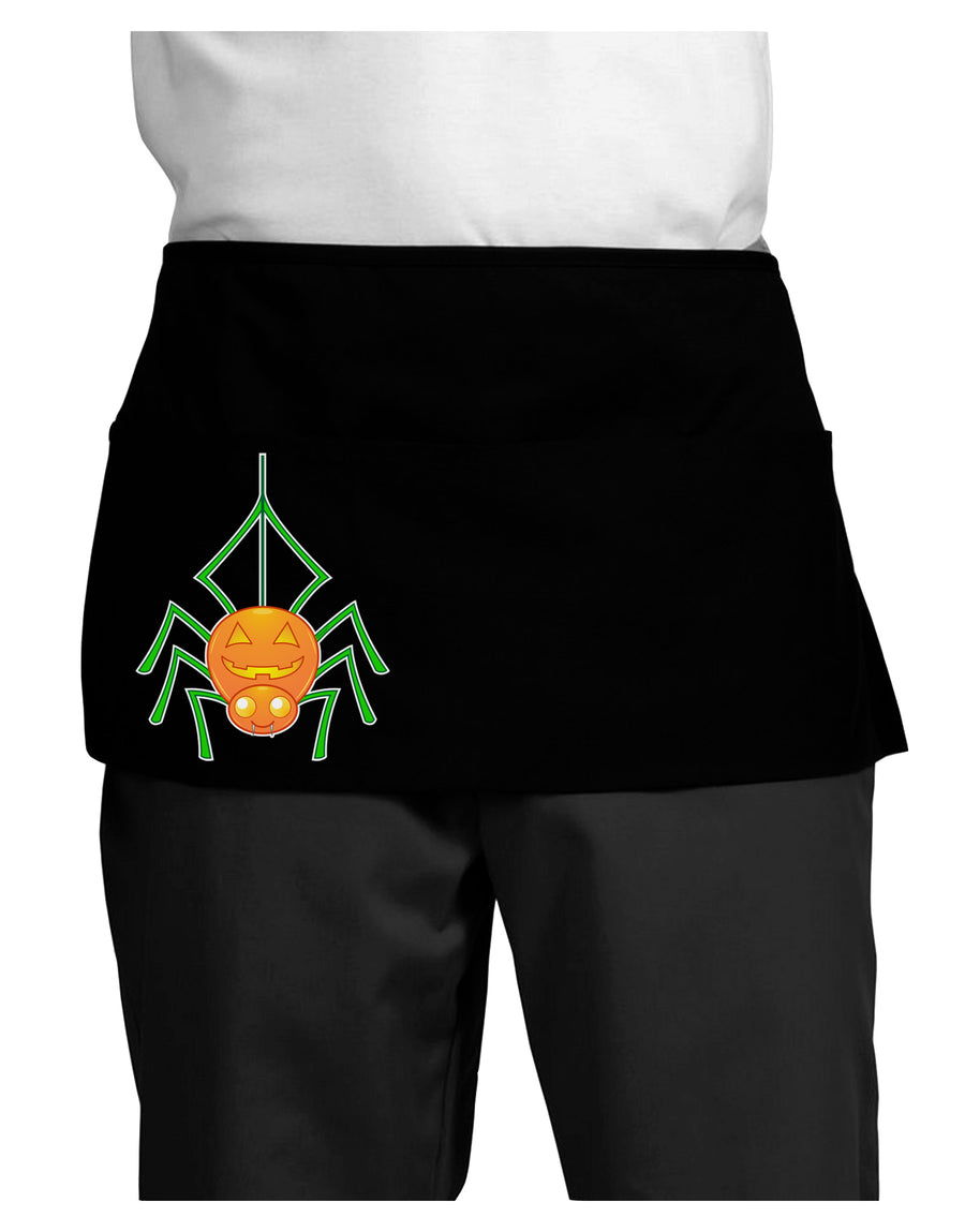 Cute Pumpkin Spider - Halloween Dark Adult Mini Waist Apron, Server Apron-Mini Waist Apron-TooLoud-Black-One-Size-Davson Sales