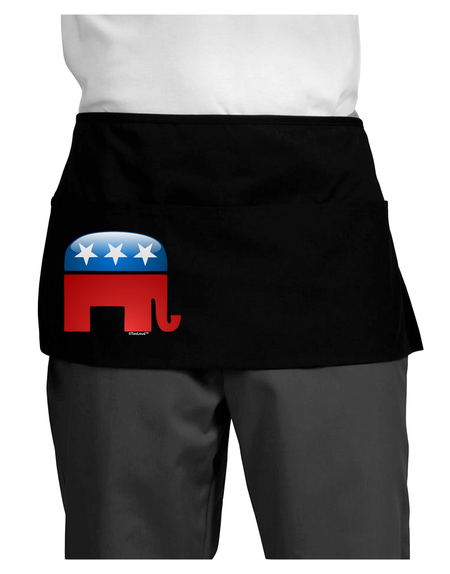 Republican Bubble Symbol Dark Adult Mini Waist Apron, Server Apron-Mini Waist Apron-TooLoud-Black-One-Size-Davson Sales