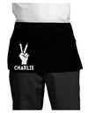 Hand Peace Sign - Charlie Design Dark Adult Mini Waist Apron, Server Apron by TooLoud-Mini Waist Apron-TooLoud-Black-One-Size-Davson Sales