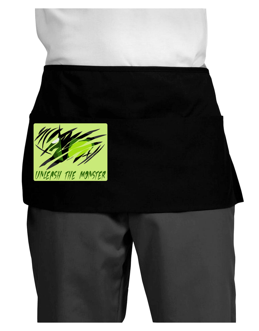 TooLoud Unleash The Monster Dark Adult Mini Waist Apron, Server Apron-Mini Waist Apron-TooLoud-Black-One-Size-Davson Sales